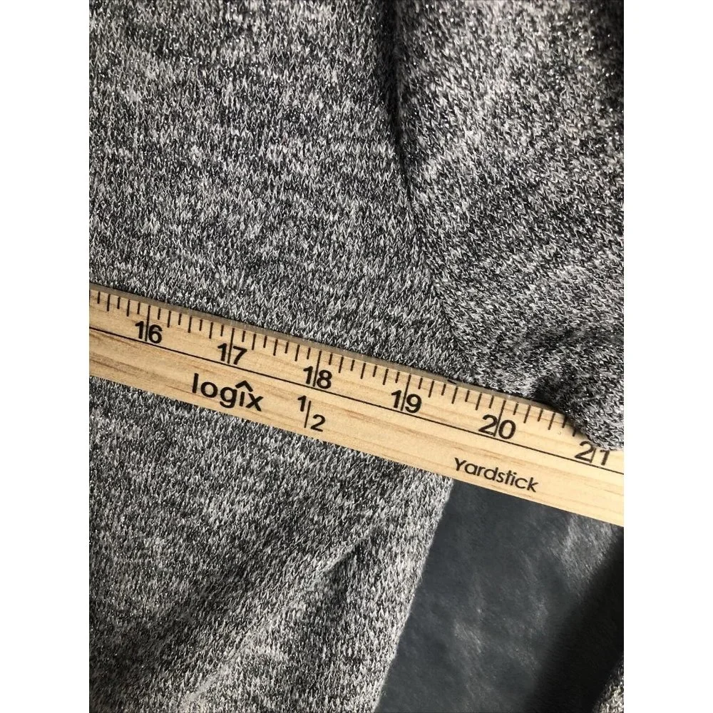White House Black Market Women’s Sweater Gray Metallic Cowl Neck